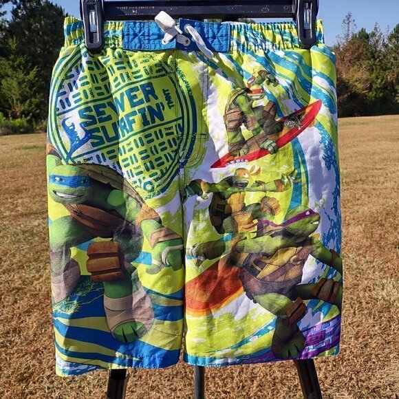 Nickelodeon Other - Nickelodeon Boys Swim Shorts TMNT Teenage Mutant Ninja Turtles Size L 10/12